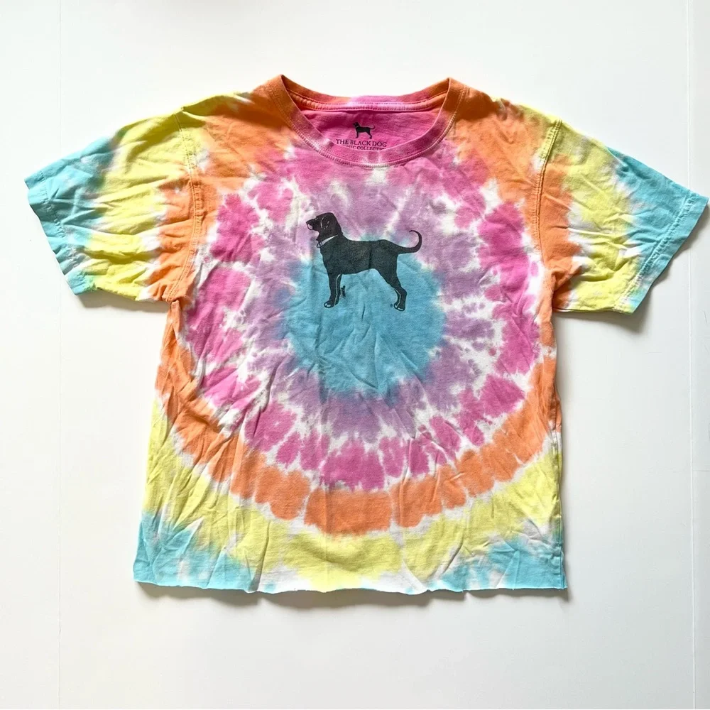 Kids The Black Dog Tie Dye T Shirt Size M‎ (8) Short Sleeve